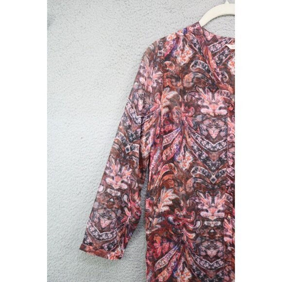 Soft Surroundings Sheer Metallic Button Up Tunic Top-Size XS - Picture 3 of 10